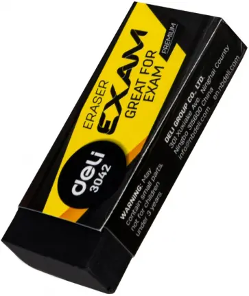 Ластик черный Premium 60x24x12 мм (E3042) обложка книги