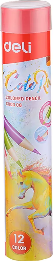 Карандаши 12 цветов ColoRun в металлической тубе (EC00308) обложка книги