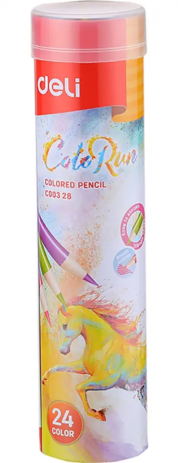 Карандаши 24 цвета ColoRun в металлической тубе (EC00328) обложка книги