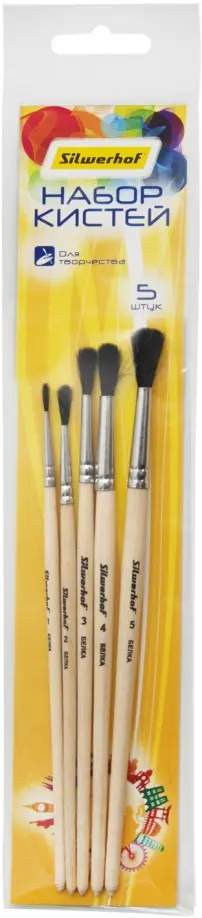 Набор кистей 5шт белка Солн.колл.,980082 обложка книги