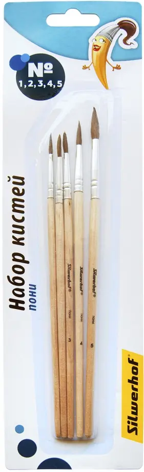 Набор кистей пони 5 штук Солнечная коллекция (980087) обложка книги