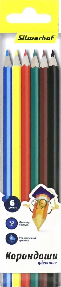 Карандаши 6 цветов шестигранные Народная коллекция (134214-06) обложка книги