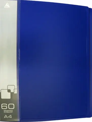 Папка с 60 прозрачными вкладышами A4 (BPV60BLUE) обложка книги