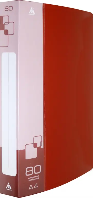 Папка с 80 прозрачными вкладышами A4 (BPV80RED) обложка книги