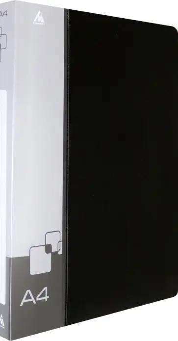 Папка на 2-х кольцах (A4, пластик, черная) (0818/2RBLCK) обложка книги