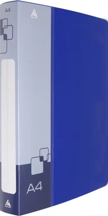 Папка для документов на 2-х D-кольцах, A4, пластик, саиняя (0840/2DBLU) обложка книги