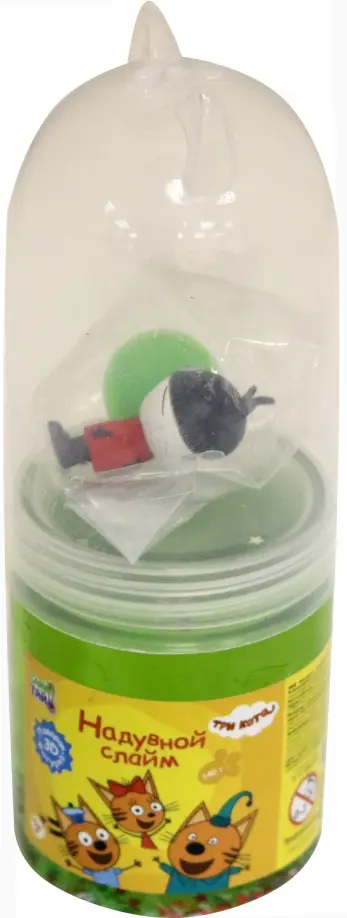 Слайм надувной 3 Кота с фигуркой 140 г со звездочками, в ассортименте (Т18369) обложка книги