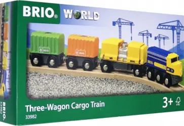 Brio Длинный товарный поезд с 3 вагонами (33982) обложка книги