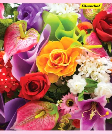 Тетрадь 48 листов, Букет цветов, 4 вида (812017-55) обложка книги