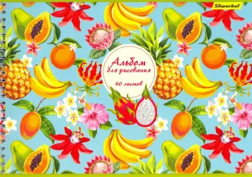 Альбом для рисования 40 листов, гребень, Фрукты (485740) обложка книги