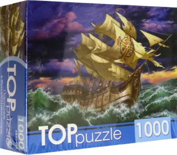 Puzzle-1000. Парусник в бушующем море (ХТП1000-4150) обложка книги