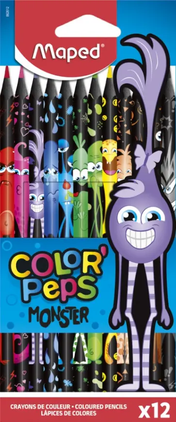Карандаши 12 цветов COLOR'PEPS BLACK MONSTER (862612) обложка книги