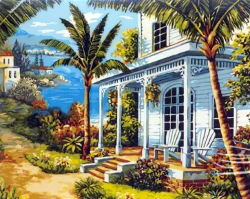 Рисование по номерам 40*50 см, Вилла у моря (А066) обложка книги