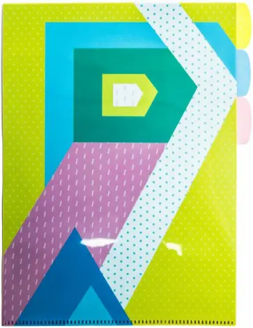 Папка-уголок для документов, пластиковая, А4 разноцветная (49677) обложка книги