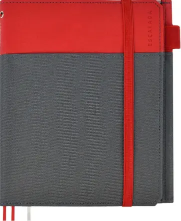 Бизнес-органайзер 80 листов, 19x23,2 см, ТРАВЕРТИН КРАСНЫЙ + ПОЛИЭСТЕР СЕРЫЙ (50316) обложка книги