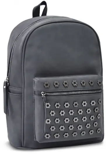 Рюкзак (35х26х16 см, черный с заклепками-цветами) (48360) обложка книги