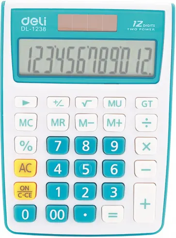 Калькулятор настольный синий 12-разрядный (E1238/BLUE) обложка книги