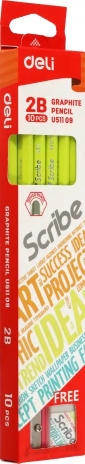 Карандаши чернографитные 10 штук, 2B, в ассортименте (EU51109) обложка книги