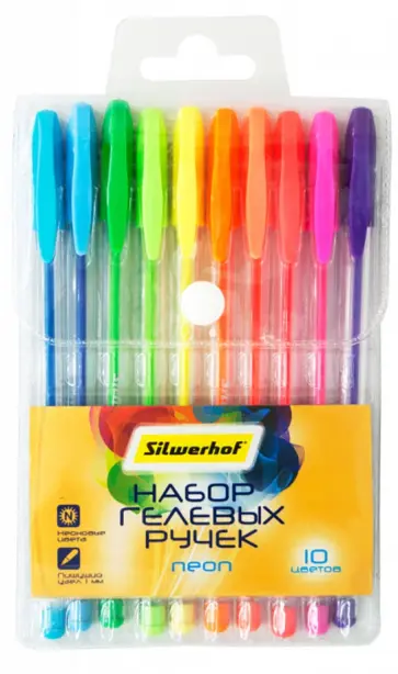 Набор ручек гелевых 10 цветов NEON (026178-10) обложка книги
