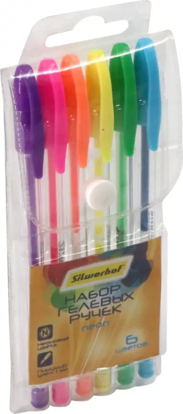 Набор ручек гелевых 6 цветов NEON (026178-06) обложка книги