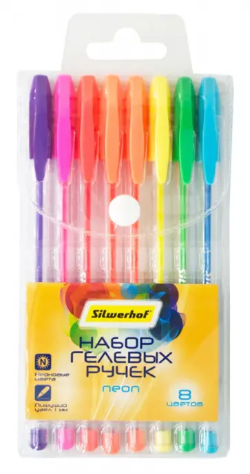 Набор ручек гелевых 8 цветов NEON (026178-08) обложка книги