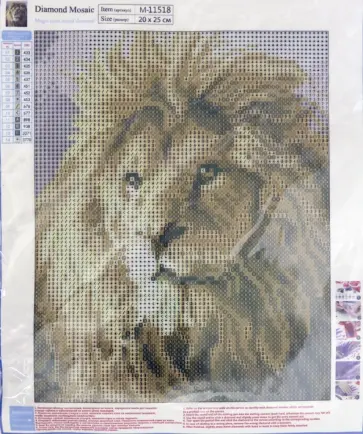 Алмазная мозаика "ЛЕВ", 20х25 см (M-11518) обложка книги