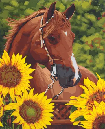 Рисование по номерам 40*50 Каштановый конь (Н122) обложка книги