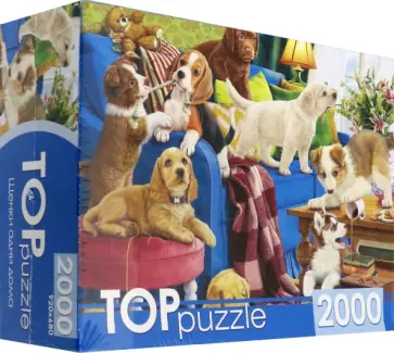 TOPpuzzle-2000 "Щенки одни дома" (ХТП2000-1597) обложка книги