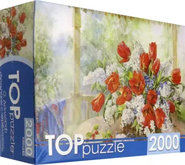 TOPpuzzle-2000 "Тюльпаны с черёмухой" (РУКТП2000-1592) обложка книги