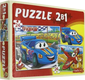 Maxi-пазлы 2в1 "Крутые машинки №9" (П24-2973) обложка книги