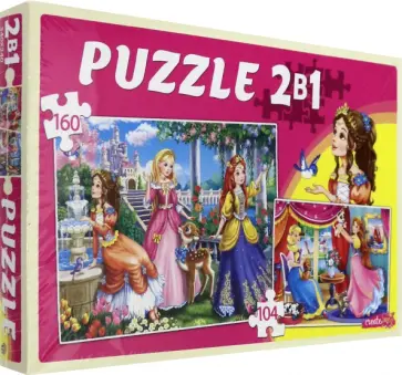 Пазлы 2в1 (104+160) "Мир принцесс №12" (П104-160-2993) обложка книги