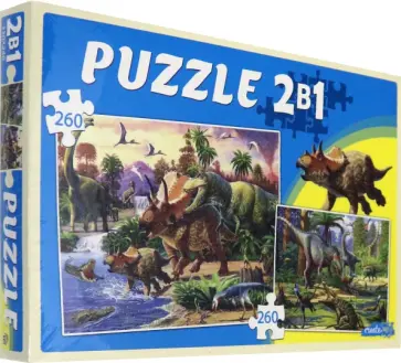 Пазлы 2в1 (260+260) "Мир динозавров №10" (П260-260-3005) обложка книги
