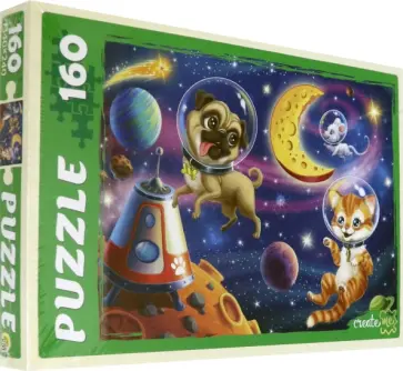 Puzzle-160 "Животные в космосе" (П160-5267) обложка книги