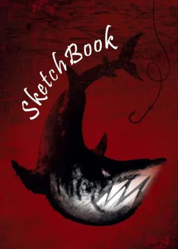 Скетчбук А5. Акула на красном фоне обложка книги