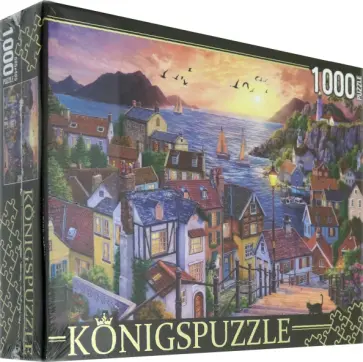 Puzzle-1000 "Прибрежный город на закате" (ФK1000-3588) обложка книги