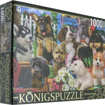 Puzzle-1000 "Собачки в саду" (ФK1000-3589) обложка книги