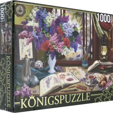 Puzzle-1000 "Натюрморт с сиренью" (ФK1000-4470) обложка книги