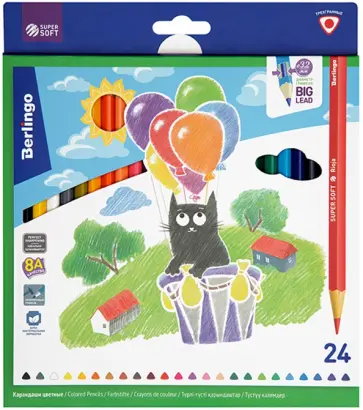 Карандаши 24 цвета "SuperSoft. Жил-был кот" (SS00524) обложка книги