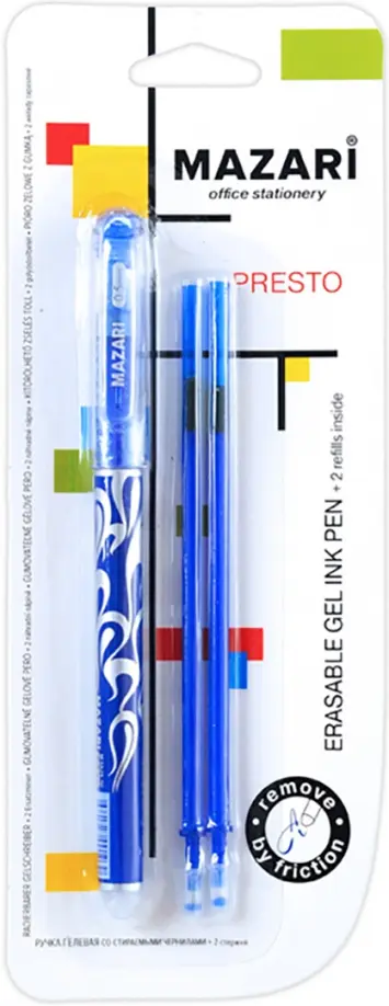 Набор гелевая ручка со стираемыми чернилами PRESTO + 2 стержня (M-5524B-70) обложка книги