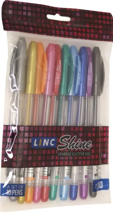 Набор гелевых ручек с блестками, 10 цветов, ассортимент (1001G) Набор гелевых ручек с блестками, 10 цветов, ассортимент (1001G) обложка книги