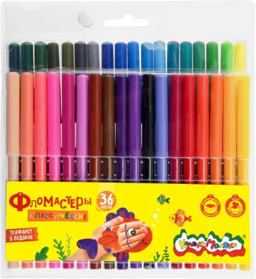 Фломастеры, 36 цветов (ФКМ36) обложка книги