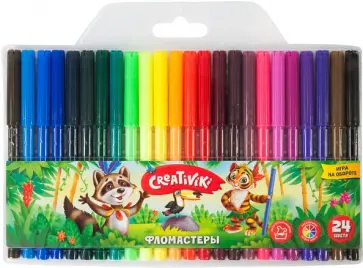 Фломастеры, 24 цвета (ФЛВ24КР) обложка книги