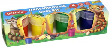 Краски пальчиковые, 4 цвета по 40 мл (ПК04КР40) обложка книги