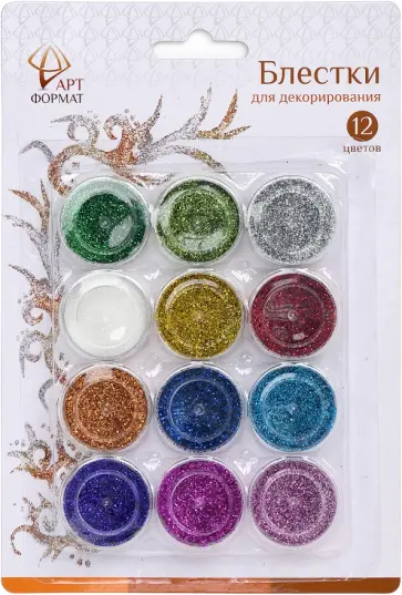 Набор декоративных блесток, 12 цветов (AF05-011-12) Набор декоративных блесток, 12 цветов (AF05-011-12) обложка книги