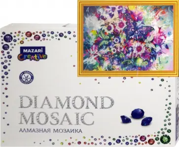 Алмазная мозаика "Бабочка и цветы", 30х40 см. (M-10550) обложка книги
