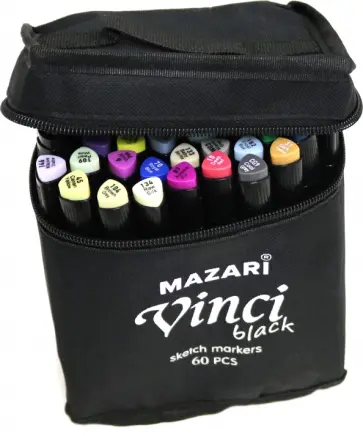 Маркеры для скетчинга двусторонние "VINCI", 60 цветов (M-15099-60) обложка книги