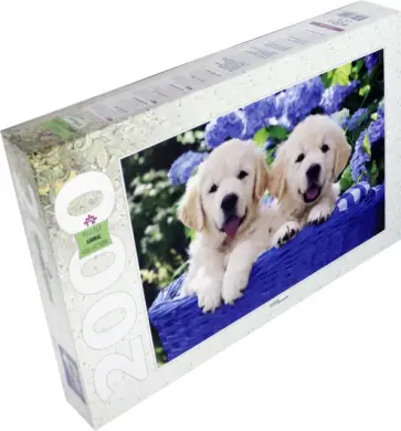 Мозаика "puzzle" 2000 "Щенята в корзине" (84040) обложка книги