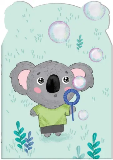 Блокнот "Коала с мыльными пузырями", 32 листа, 15х17 см., точка (56866) обложка книги