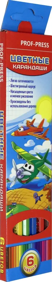 Карандаши 6 цветов КРУТЫЕ ВИРАЖИ (КЦ-3261) обложка книги