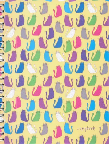 Тетрадь на гребне "Кошки", А5, 48 листов, клетка (С0245-103) обложка книги